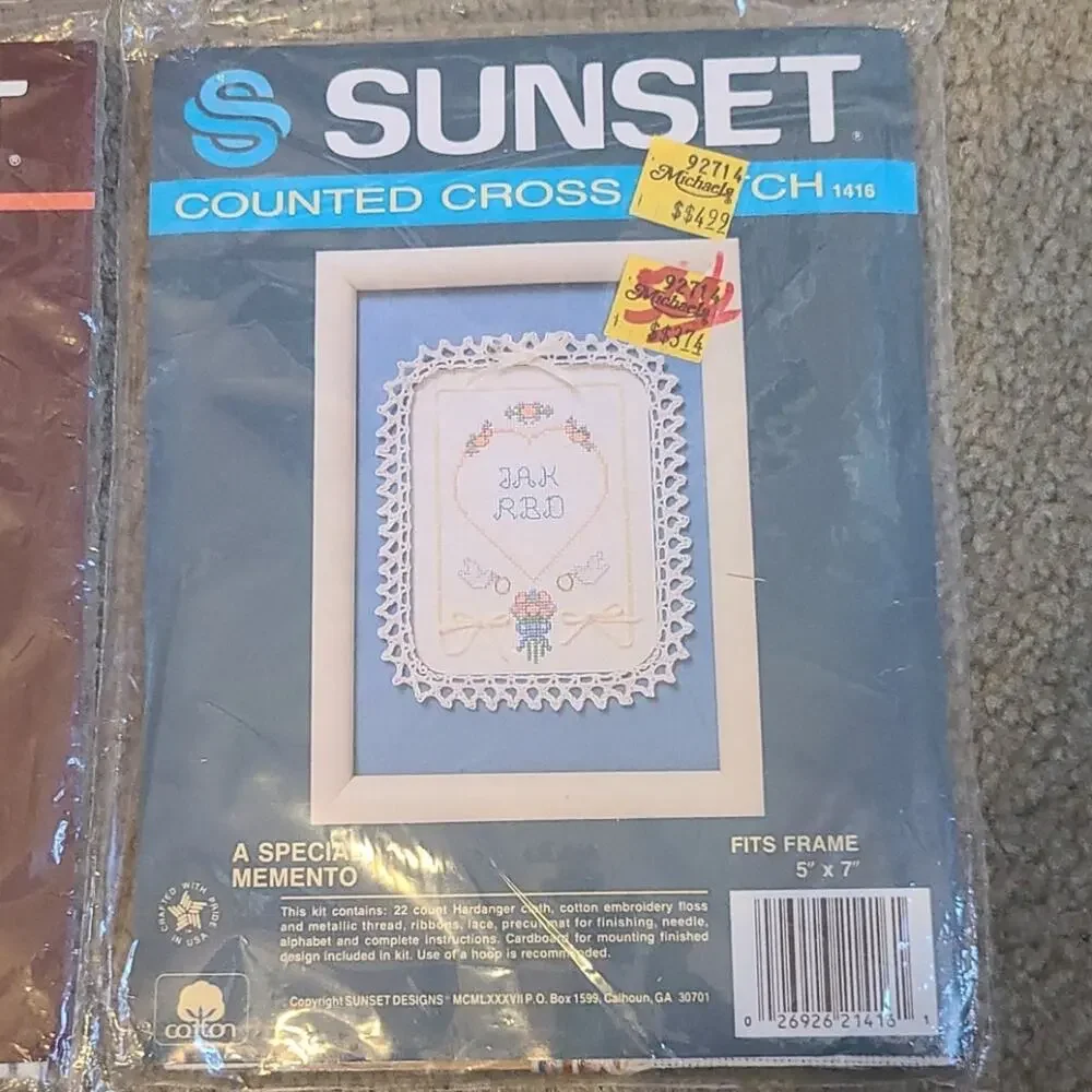 Vintage Sunset Stitchery Counted Cross Stitch Kits - New